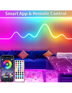 Luces de neón LED RGB 24V Yeewhale 15.24m a prueba de agua 2