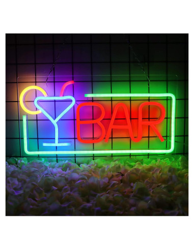 Letrero de Neón LED JFLLamp Bar 42x22 cm para Decoración
