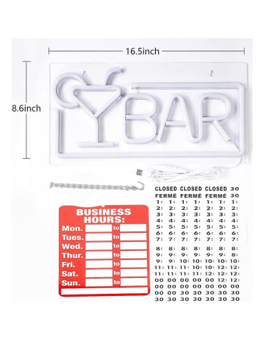 Letrero de Neón LED JFLLamp Bar 42x22 cm para Decoración