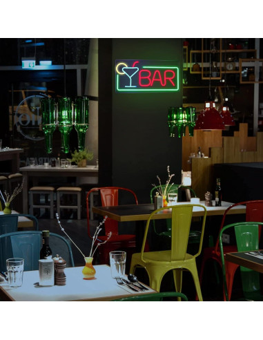 Letrero de Neón LED JFLLamp Bar 42x22 cm para Decoración