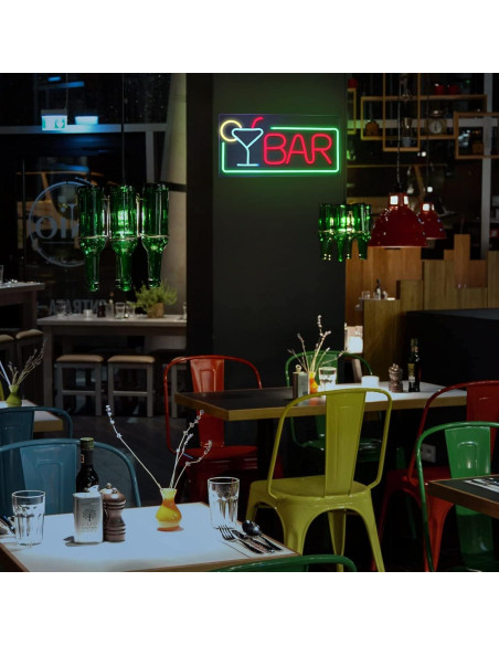 Letrero de Neón LED JFLLamp Bar 42x22 cm para Decoración
