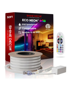 Tira de Luz LED RGB Neon 15.24m Shine Decor, Control Remoto