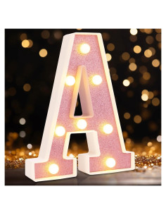 Letras Iluminadas LED Rosa DyingSwan 21.8 cm para Decoración