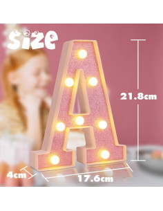 Letras Iluminadas LED Rosa DyingSwan 21.8 cm para Decoración 2