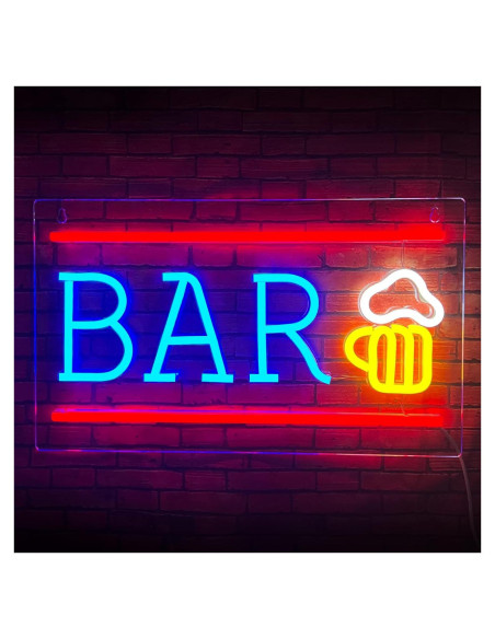 Letrero de Neón LED Cerveza BK-Neon Life 42x25cm USB