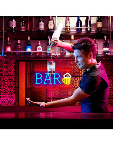 Letrero de Neón LED Cerveza BK-Neon Life 42x25cm USB