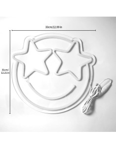 Luz de Neón Cara Sonriente Wootfairy 31x29cm Regulable 2