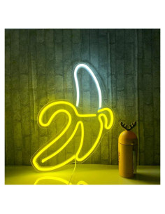 Letrero de Neón Plátano LED 28x50cm LUCUNSTAR Amarillo Cálido