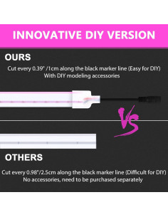 Tira LED Neón Flexible Lamomo 5m Rosa Impermeable 12V 2