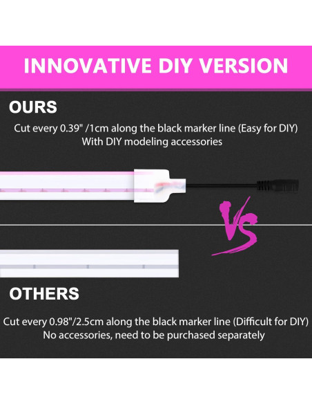 Tira LED Neón Flexible Lamomo 5m Rosa Impermeable 12V Tira LED Neón Flexible Lamomo 5m Rosa Impermeable 12V