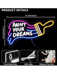 Luz de Neón PMCVYH Pintar Tus Sueños 42x29.3cm LED Dimmable 2