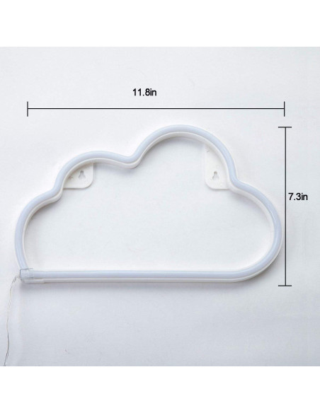 Luz Neon LED Nube Blanca Cálida Hopolon para Decoración