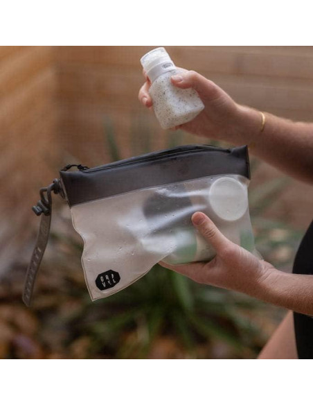 Bolsa de Aseo Transparente Gravel Aprobada por TSA 25.4x15.2cm