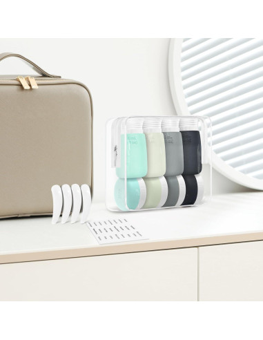 Botellas de Viaje WLEAD - 8 Contenedores Silicona A Prueba de Fugas