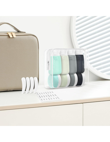 Botellas de Viaje WLEAD - 8 Contenedores Silicona A Prueba de Fugas