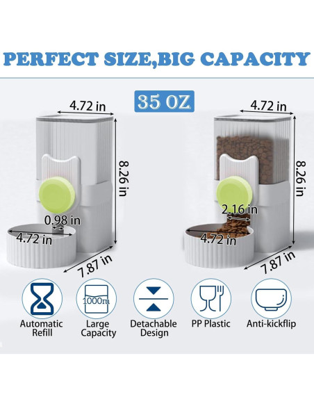 Alimentador Automático de Conejos Kathson 1.04L Verde
