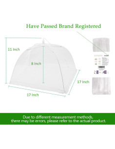 Cubiertas de Comida FOOEN 3Pack Plegables 43x43cm para Picnic 2