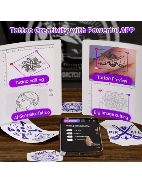 Impresora de Plantillas de Tatuaje JADENS Bluetooth 40 Hojas