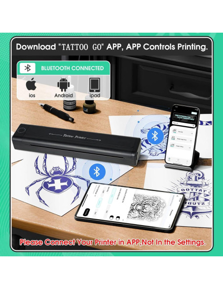 Impresora de Tatuajes Inalámbrica MK 0.59 kg Bluetooth