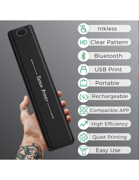 Impresora de Tatuajes Inalámbrica MK 0.59 kg Bluetooth