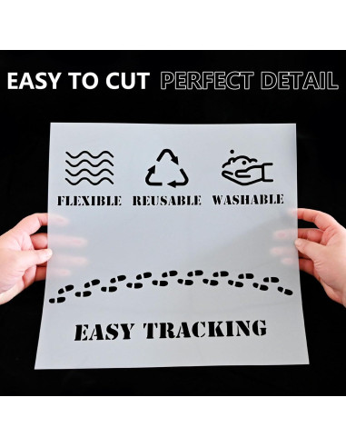 12 Hojas Plantilla Mylar 30.48x30.48cm EGOSKY Reutilizables