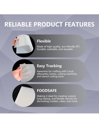 12 Hojas Plantilla Mylar 30.48x30.48cm EGOSKY Reutilizables