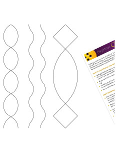 Plantillas de acolchado Marcas Variadas - 3 piezas con guía