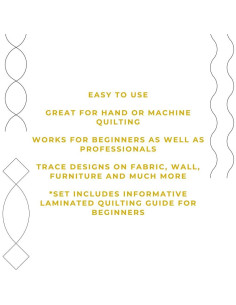 Plantillas de acolchado Marcas Variadas - 3 piezas con guía 2