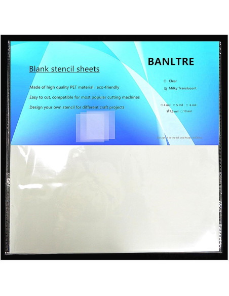 Hoja de Mylar 12x12" BANLTRE 7.5 mil PET Translúcido Hoja de Mylar 12x12" BANLTRE 7.5 mil PET Translúcido