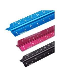 Paquete de 3 Reglas de Escala Arquitectónica YIFARUBE 30.48 cm