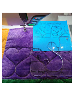 Plantilla de Borde Corazón YICBOR para Acolchado Grip FMQ 5