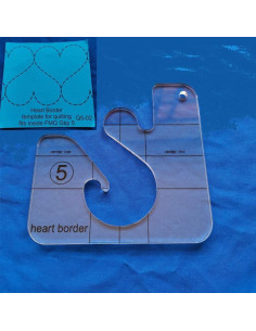 Plantilla de Borde Corazón YICBOR para Acolchado Grip FMQ 5 2