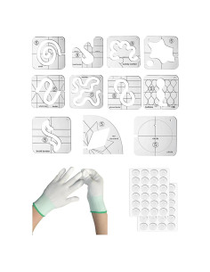 Juego de Plantillas de Acolchado JFT 15 Piezas con Guantes