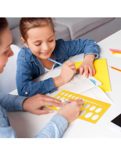 Plantilla de Regla Geométrica Rocutus 2 Piezas Plástico Amarillo 2