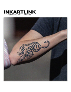 Tatuaje Semipermanente INKARTLINK Tigre 2 Hojas 14x6cm 2
