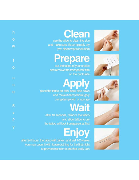 Tatuajes Temporales Semipermanentes 5X2Y - Impermeables 11x10 cm