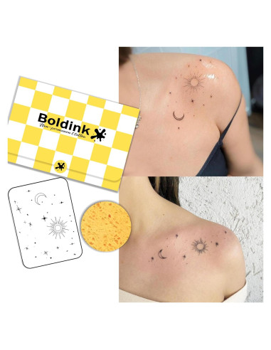 Tatuajes Semipermanentes Boldink Sol y Luna 1 - 7-14 Días