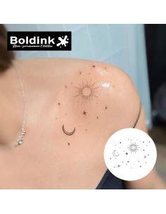 Tatuajes Semipermanentes Boldink Sol y Luna 1 - 7-14 Días 2