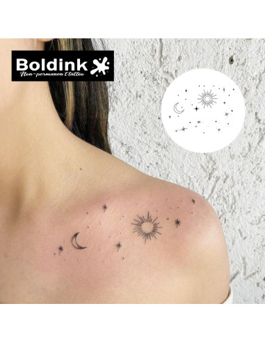 Tatuajes Semipermanentes Boldink Sol y Luna 1 - 7-14 Días