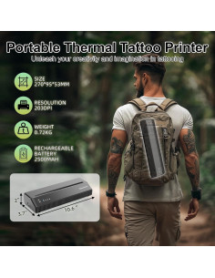 Impresora Térmica Portátil Tatouhom P8008 para Tatuajes 2