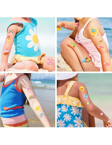 120 Tatuajes Temporales Brillantes TATUWST para Niños - Fiesta de Verano