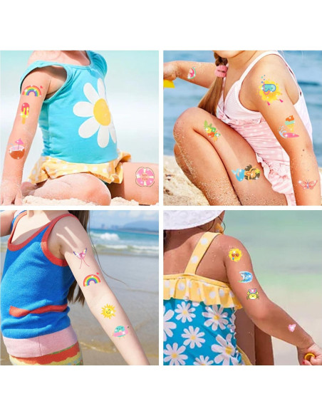 120 Tatuajes Temporales Brillantes TATUWST para Niños - Fiesta de Verano