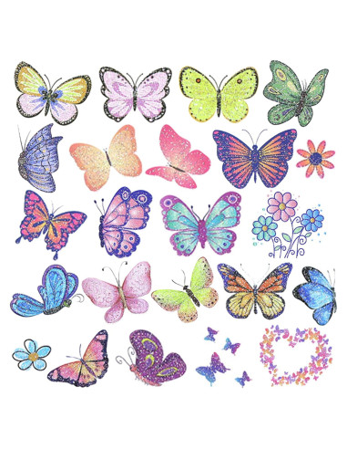 Tatuajes Temporales Brillantes de Mariposa Ooopsiun - 12 Hojas