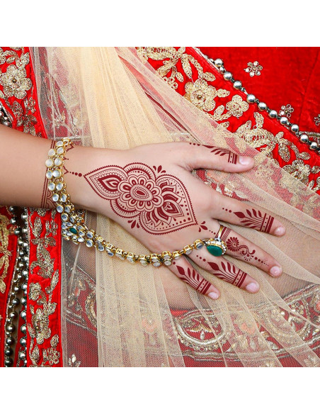 12 Hojas de Tatuajes Temporales de Henna Marrón CHARLENT