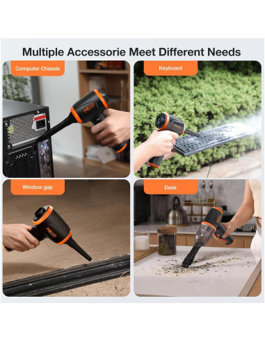 Aspiradora de Mano MECO ELEVERDE 4 en 1 16000PA Naranja