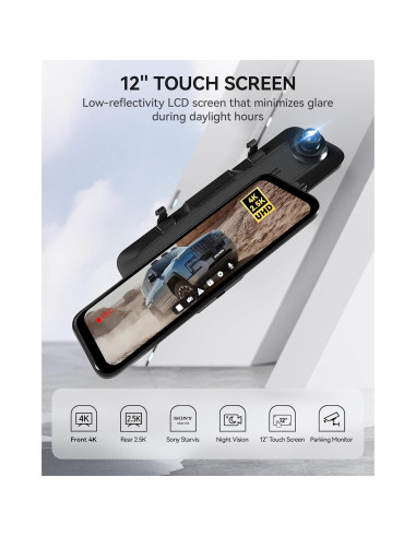 Cámara de Salpicadero Wolfbox G900 + Cable Extensión 10M USB C