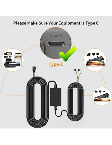 Cámara de Salpicadero Wolfbox G900 + Cable Extensión 10M USB C