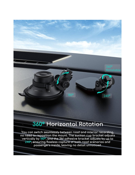 Soporte para cámara de tablero COOAU con ventosa y 3M Soporte para cámara de tablero COOAU con ventosa y 3M