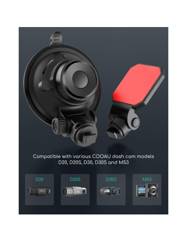 Soporte para cámara de tablero COOAU con ventosa y 3M