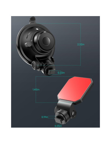 Soporte para cámara de tablero COOAU con ventosa y 3M